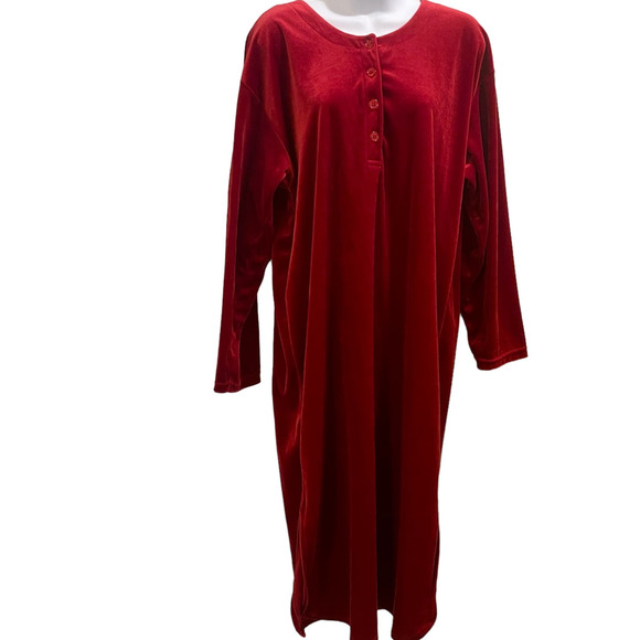 Gilligan and Omalley V-Neck Robe Womens Med. Pullover Red Plush Soft 0,1:S-1452 - Picture 1 of 10